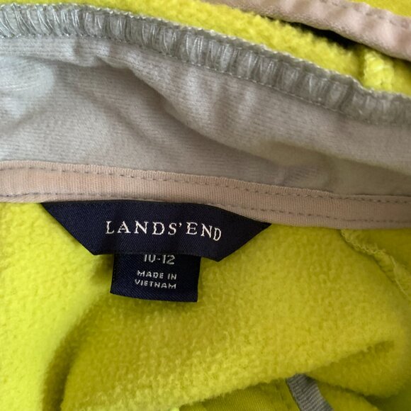 Lands'End Lightweight LIME LEMON GRAY Jacket HOODIE SIZE 10-12 M/P 92% POLYESTER - Picture 9 of 9
